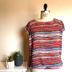 LOFT Boho Multi-color Cheerful Top Sz L